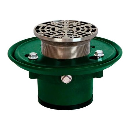 Josam Company Josam 30003-5A-Z 3" No-Hub Floor Drain Body w/5" Round Nikaloy Strainer 30003-5A-Z